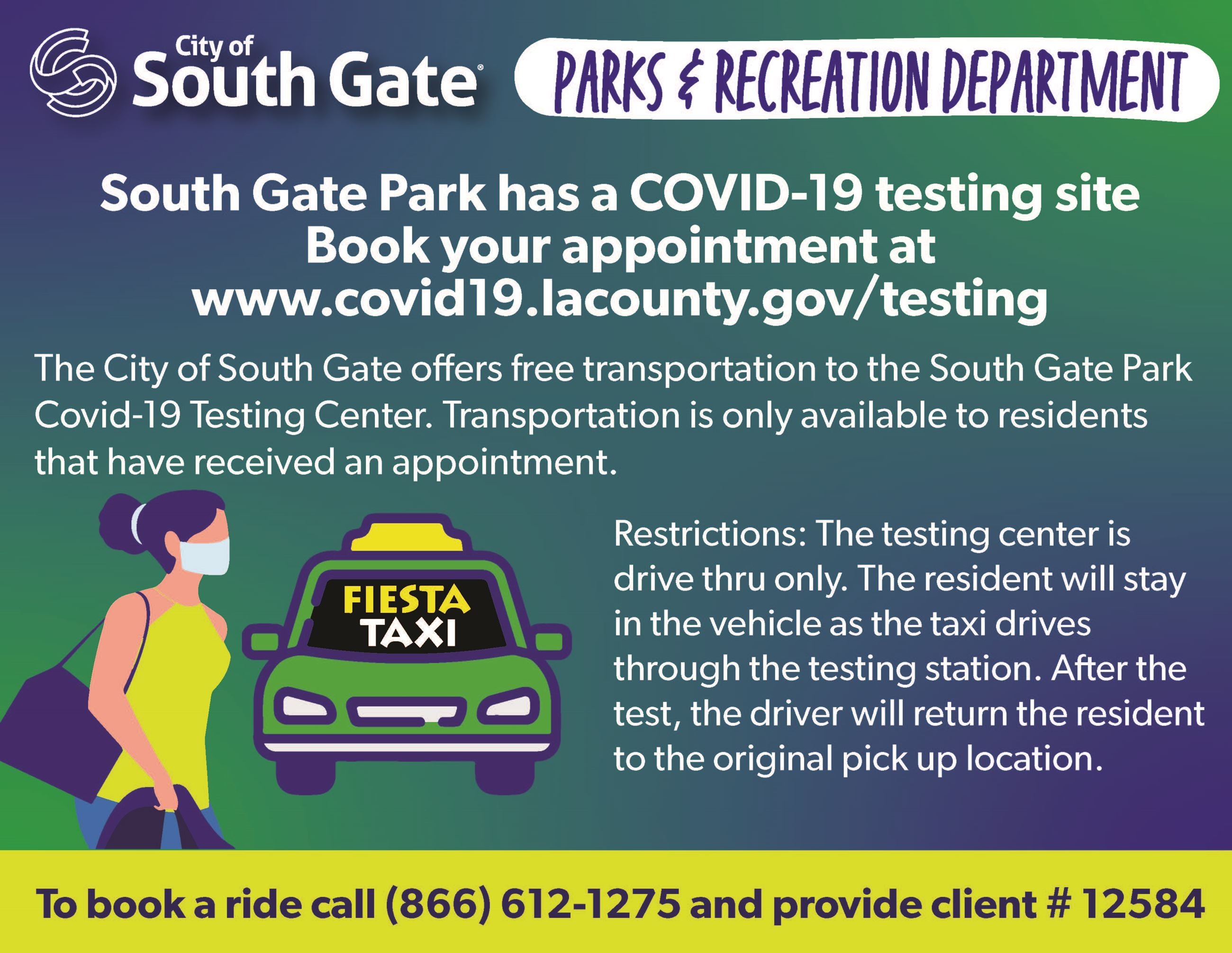 Covid testing booking information in SpanishCovid testing booking information
