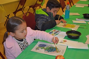 Children coloring in