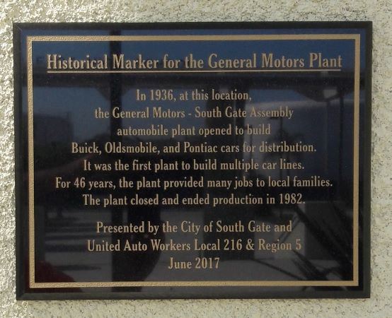 Photo of General Motos Plaque at Southeast High School Small